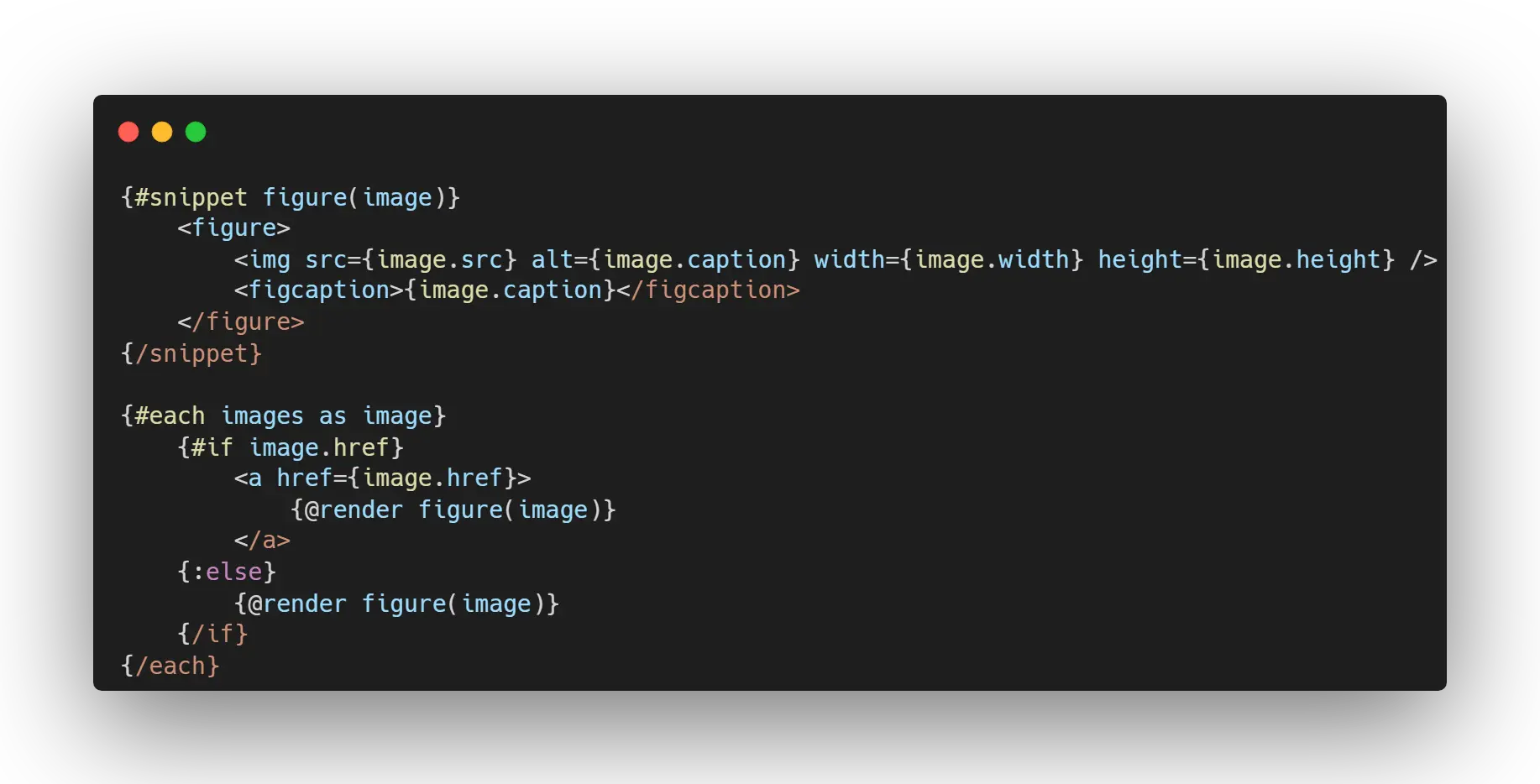 snippet example in code
