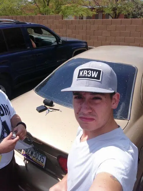 Gabe in Arizona fixing a car